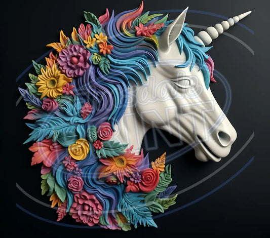 3D Unicorns 011 Printed Pattern Vinyl