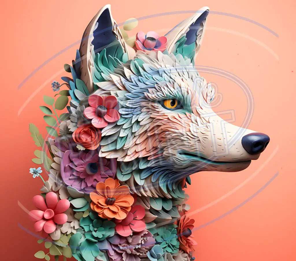 3D Wolves 005 Printed Pattern Vinyl