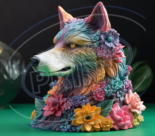 3D Wolves 008 Printed Pattern Vinyl