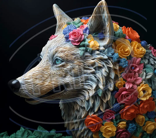 3D Wolves 014 Printed Pattern Vinyl