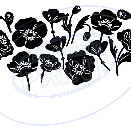 British Poppies 001 Printed Pattern Vinyl