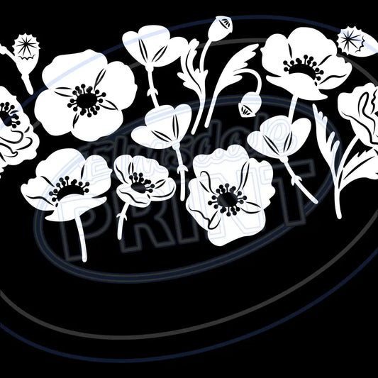 British Poppies 002 Printed Pattern Vinyl