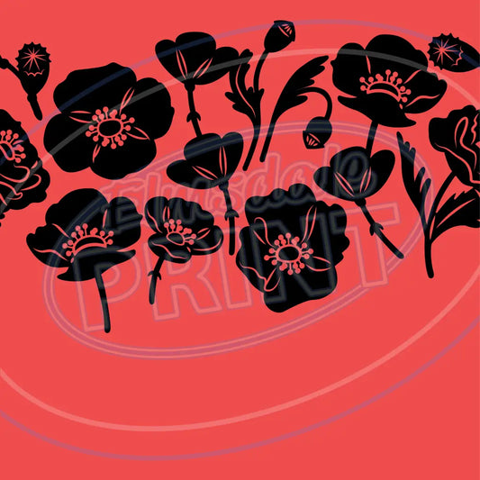 British Poppies 003 Printed Pattern Vinyl