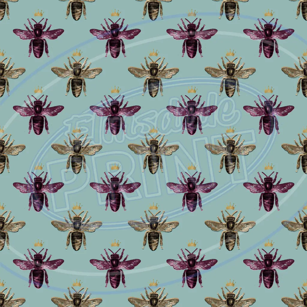 Burgundy Bees 002 Printed Pattern Vinyl