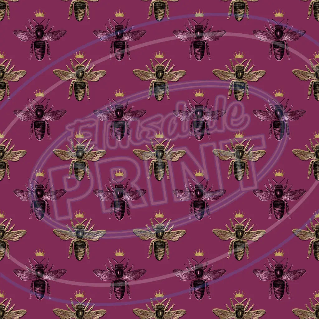 Burgundy Bees 012 Printed Pattern Vinyl