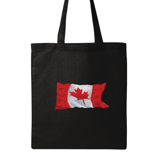 Canada Flag: Tote Bags - Black