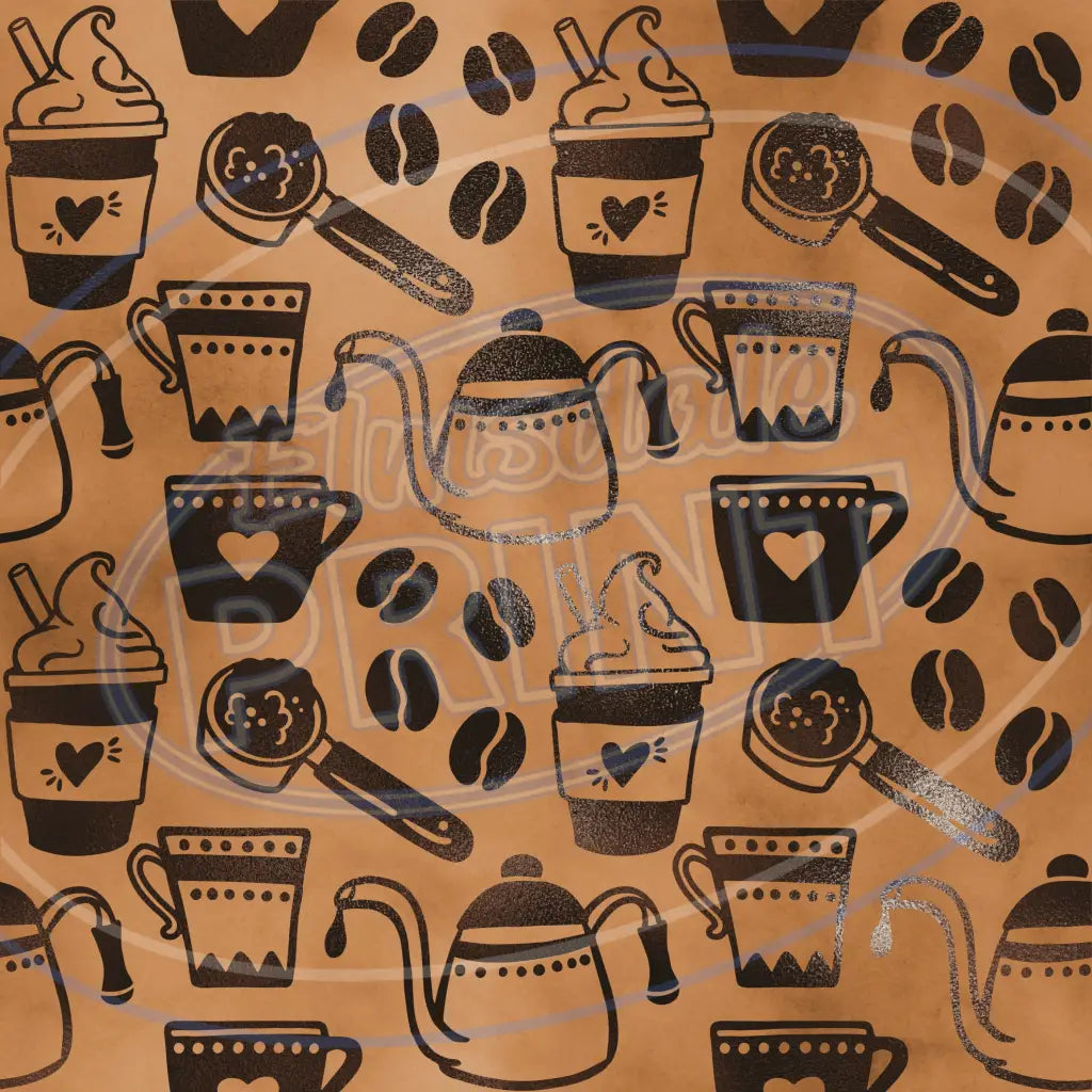 Coffee Sheen 010 Printed Pattern Vinyl