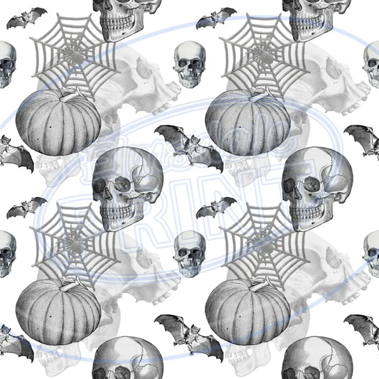 Creepy Crawly Skulls 001 Printed Pattern Vinyl