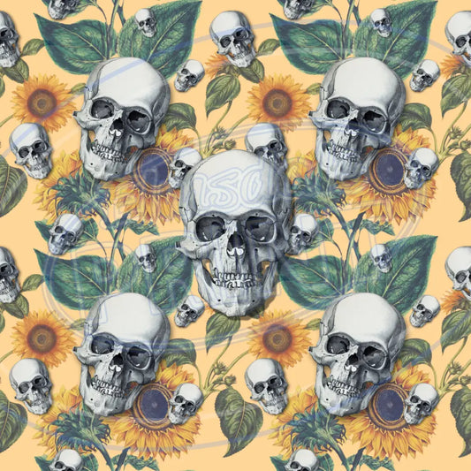 Creepy Crawly Skulls 012 Printed Pattern Vinyl