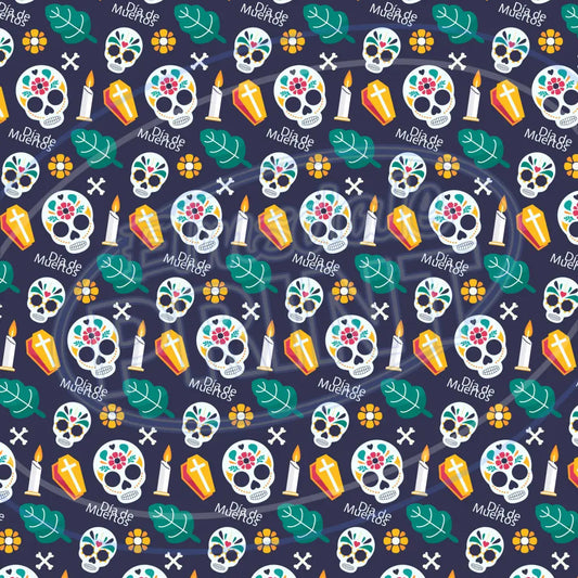 Sugar Skulls 014 Printed Pattern Vinyl