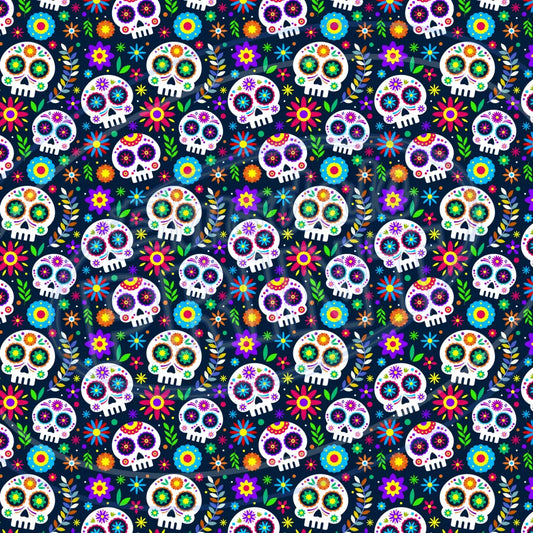 Sugar Skulls 017 Printed Pattern Vinyl