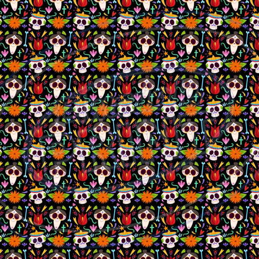 Sugar Skulls 019 Printed Pattern Vinyl