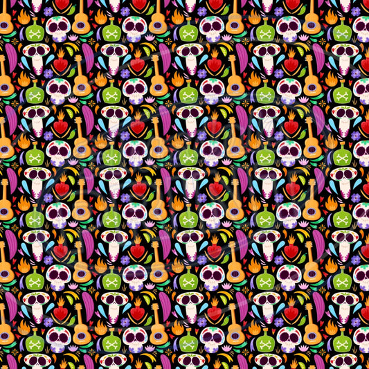 Sugar Skulls 020 Printed Pattern Vinyl