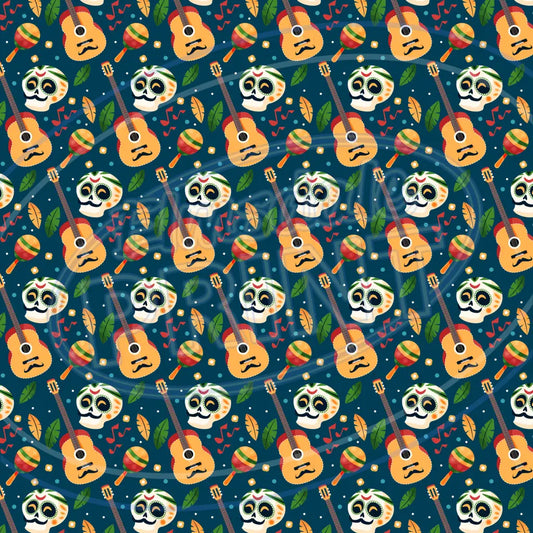 Sugar Skulls 021 Printed Pattern Vinyl