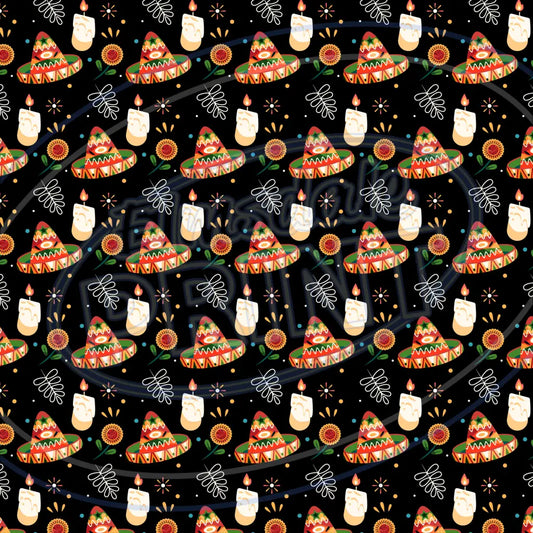 Sugar Skulls 023 Printed Pattern Vinyl