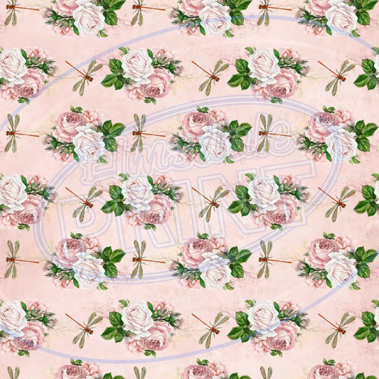 Dragonfly Rose 001 Printed Pattern Vinyl
