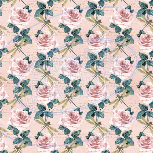 Dragonfly Rose 002 Printed Pattern Vinyl