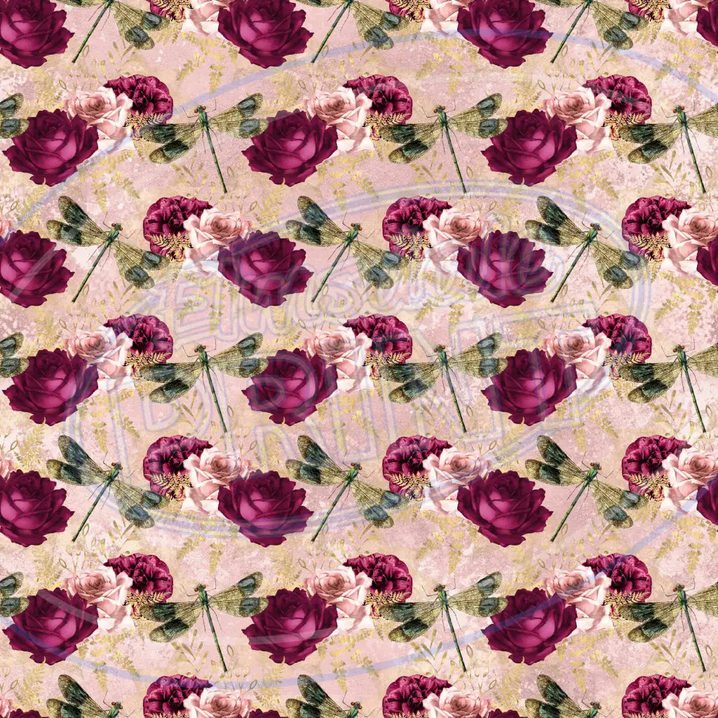 Dragonfly Rose 004 Printed Pattern Vinyl
