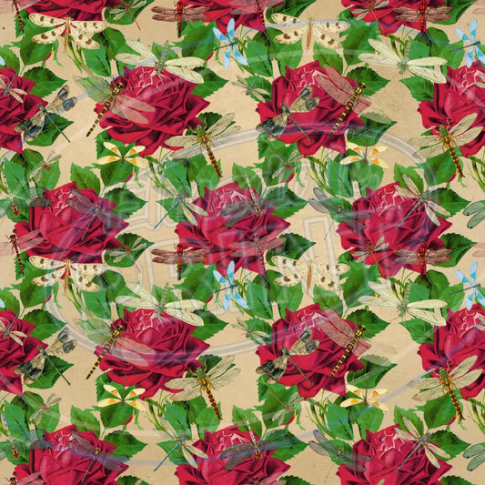 Dragonfly Rose 012 Printed Pattern Vinyl
