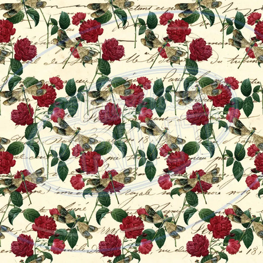 Dragonfly Rose 013 Printed Pattern Vinyl