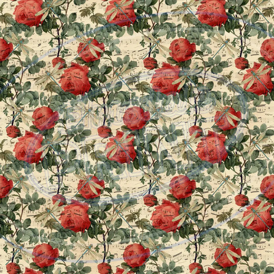 Dragonfly Rose 017 Printed Pattern Vinyl