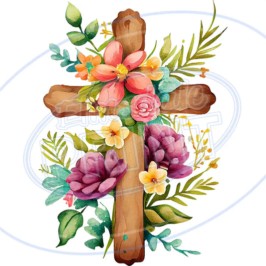 Floral Cross 002 Printed Pattern Vinyl