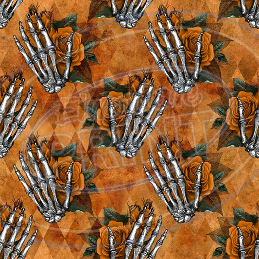 Floral Skulls 008 Printed Pattern Vinyl