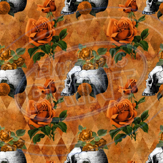 Floral Skulls 011 Printed Pattern Vinyl