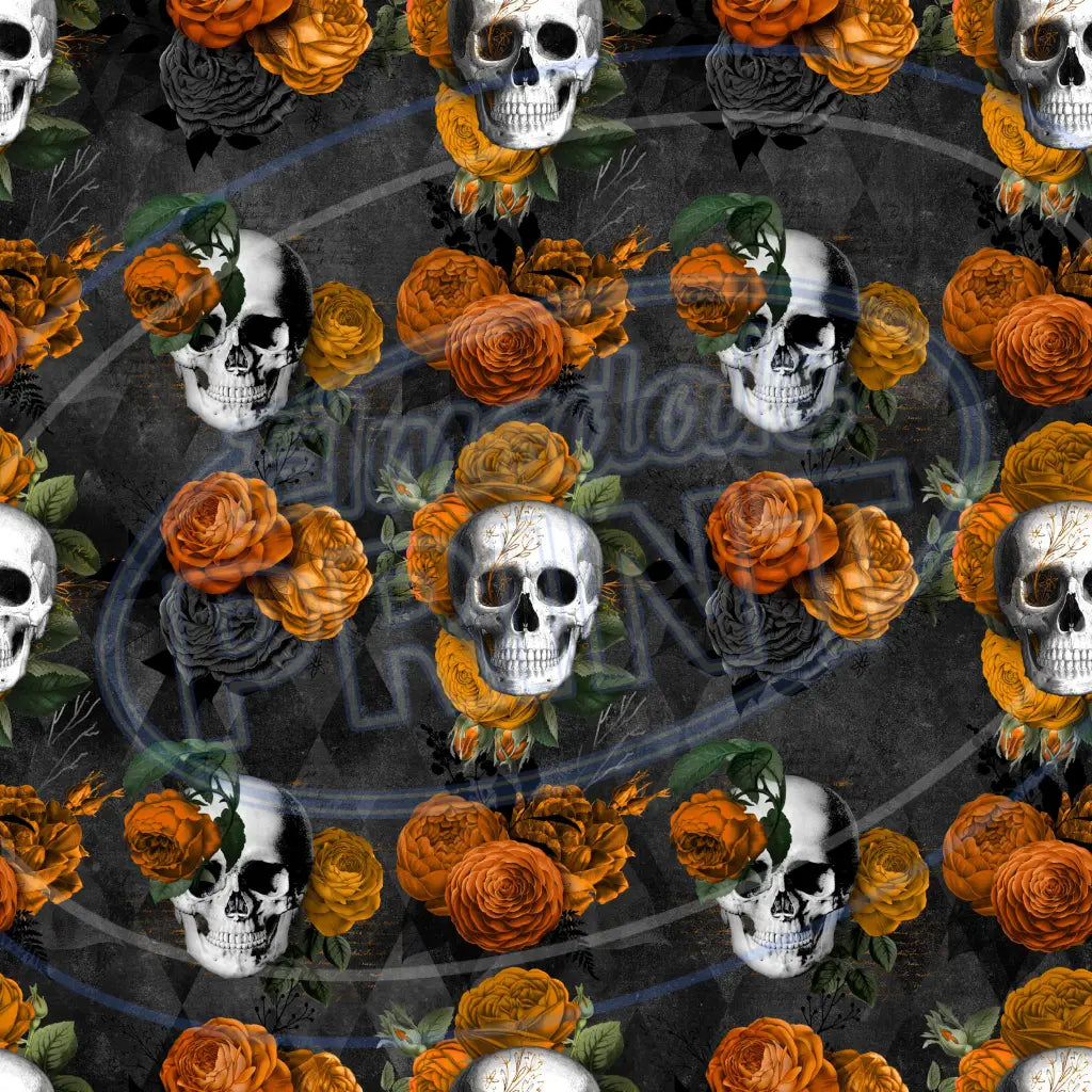Floral Skulls 015 Printed Pattern Vinyl