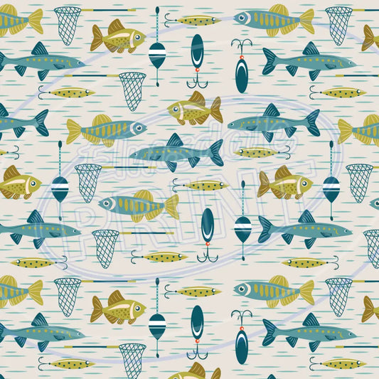 Gone Fishing 002 Printed Pattern Vinyl