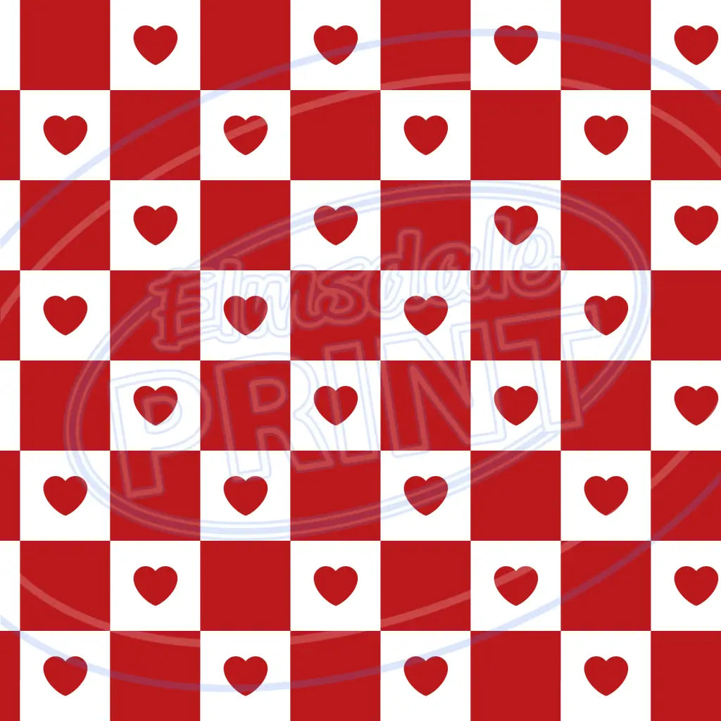 Heart Plaid 002 Printed Pattern Vinyl