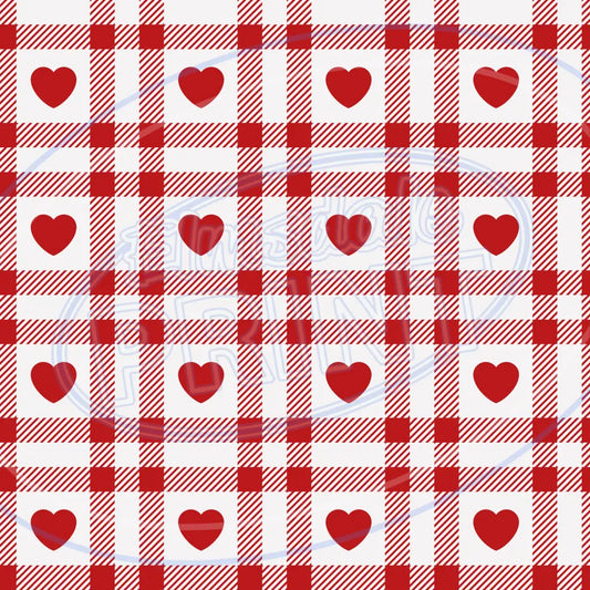 Heart Plaid 003 Printed Pattern Vinyl