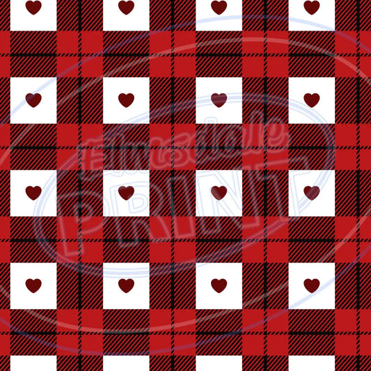 Heart Plaid 010 Printed Pattern Vinyl