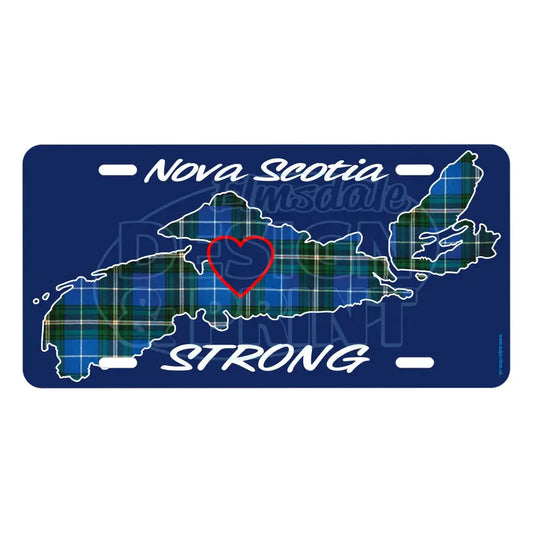 Nova Scotia Strong: License Plates - 6’’ x 12’’ Aluminum License Plate / Navy Background