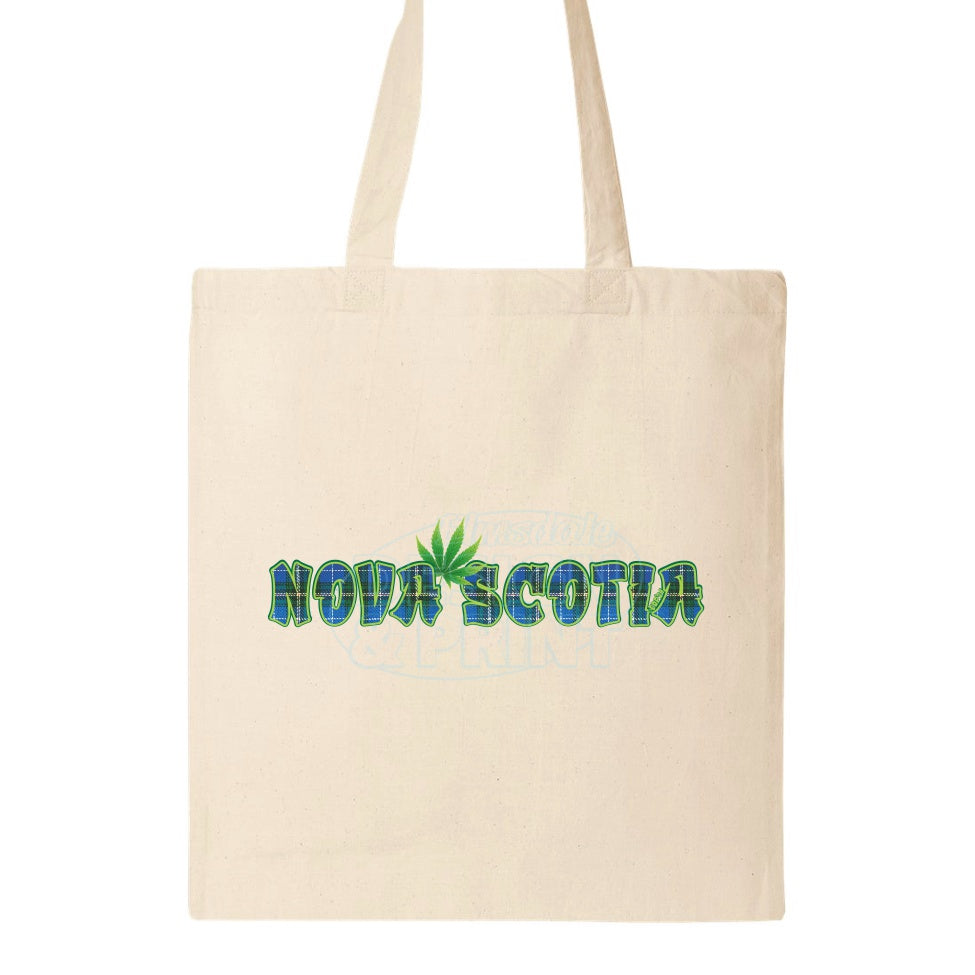 Nova Scotia Tartan Leaf: Tote Bags - Natural