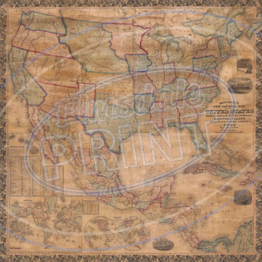 Old World Maps 002 Printed Pattern Vinyl