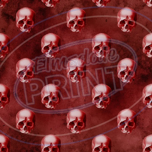 Red Silver Skulls 016 Printed Pattern Vinyl