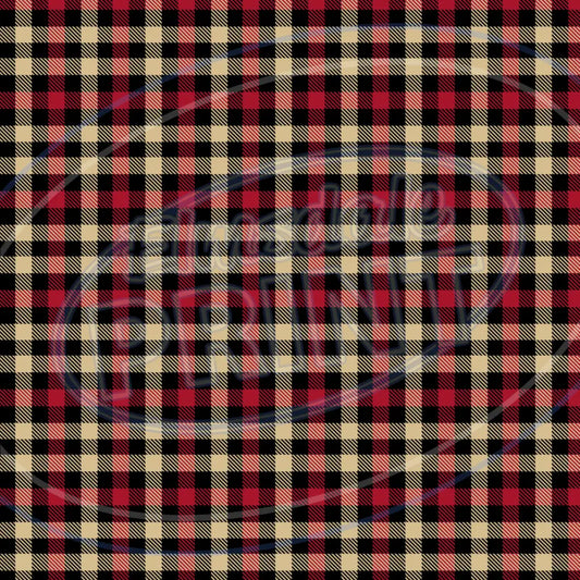 Red & Tan Plaid 007 Printed Pattern Vinyl