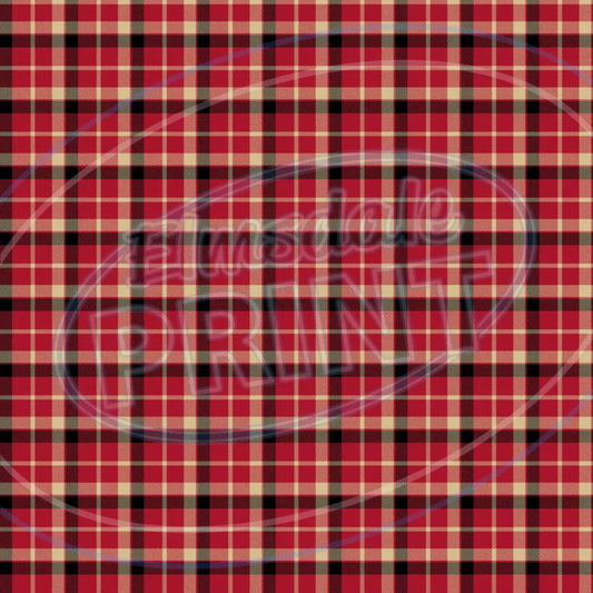 Red & Tan Plaid 016 Printed Pattern Vinyl