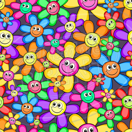 Smiley Petals 002 Printed Pattern Vinyl