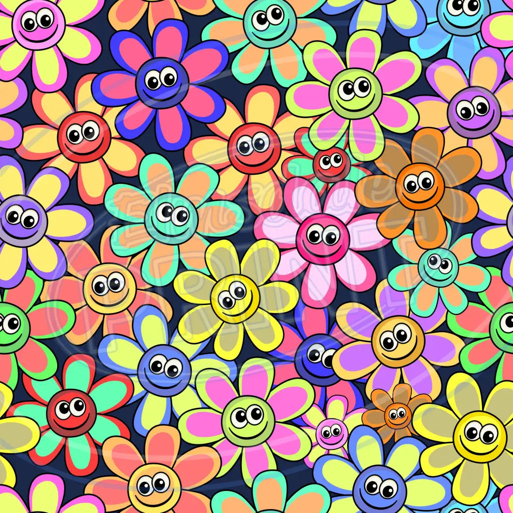 Smiley Petals 003 Printed Pattern Vinyl