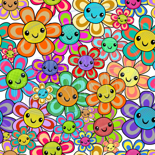 Smiley Petals 004 Printed Pattern Vinyl