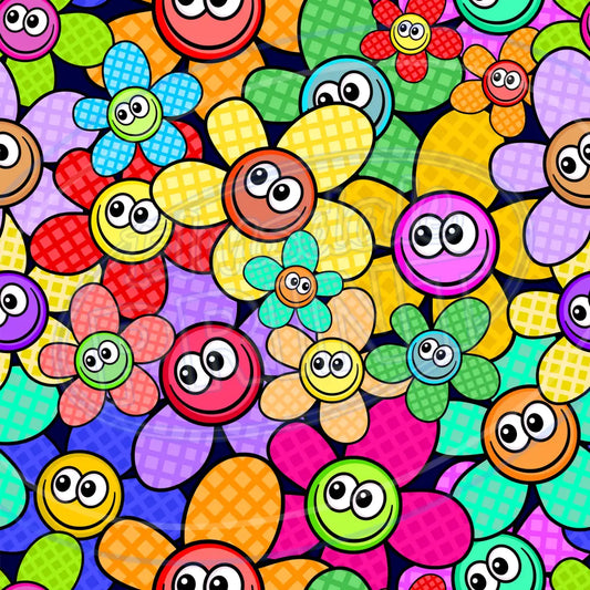 Smiley Petals 007 Printed Pattern Vinyl