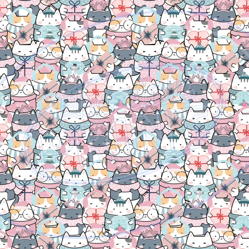 Spring Mini Kitties 008 Printed Pattern Vinyl
