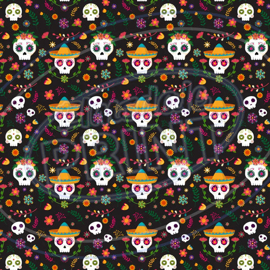 Sugar Skulls 002 Printed Pattern Vinyl