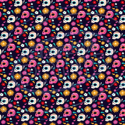 Sugar Skulls 006 Printed Pattern Vinyl
