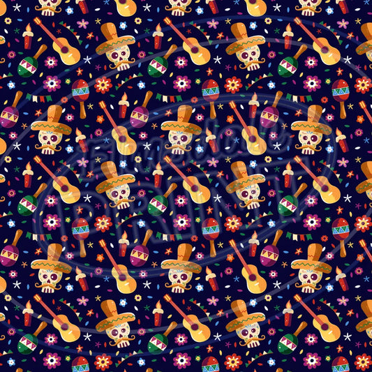 Sugar Skulls 008 Printed Pattern Vinyl