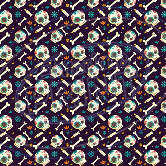 Sugar Skulls 010 Printed Pattern Vinyl