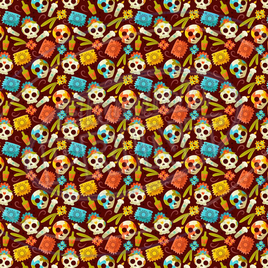 Sugar Skulls 012 Printed Pattern Vinyl
