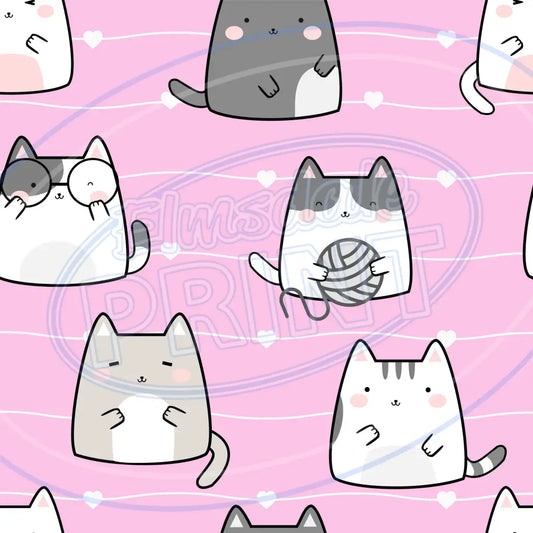 Summer Kit Cats 004 Printed Pattern Vinyl